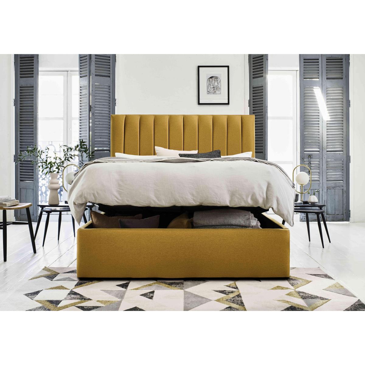 Sleep Story - Dickens Ottoman Bed Frame - Double - Linoso Nutmeg – image 2