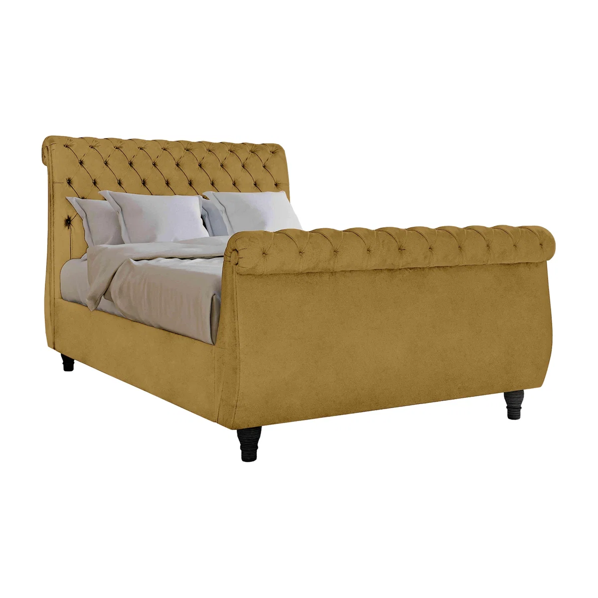 Churchill High Foot End Ottoman Bed Frame - Double - Austin Curcuma – image 1