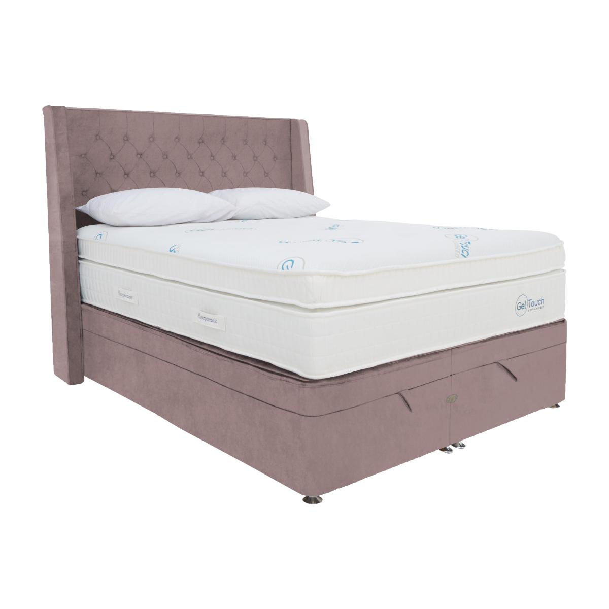 Sleepeezee - Geltouch Advanced 10000 End-Lift Ottoman Divan Set - Double - Pink – image 1