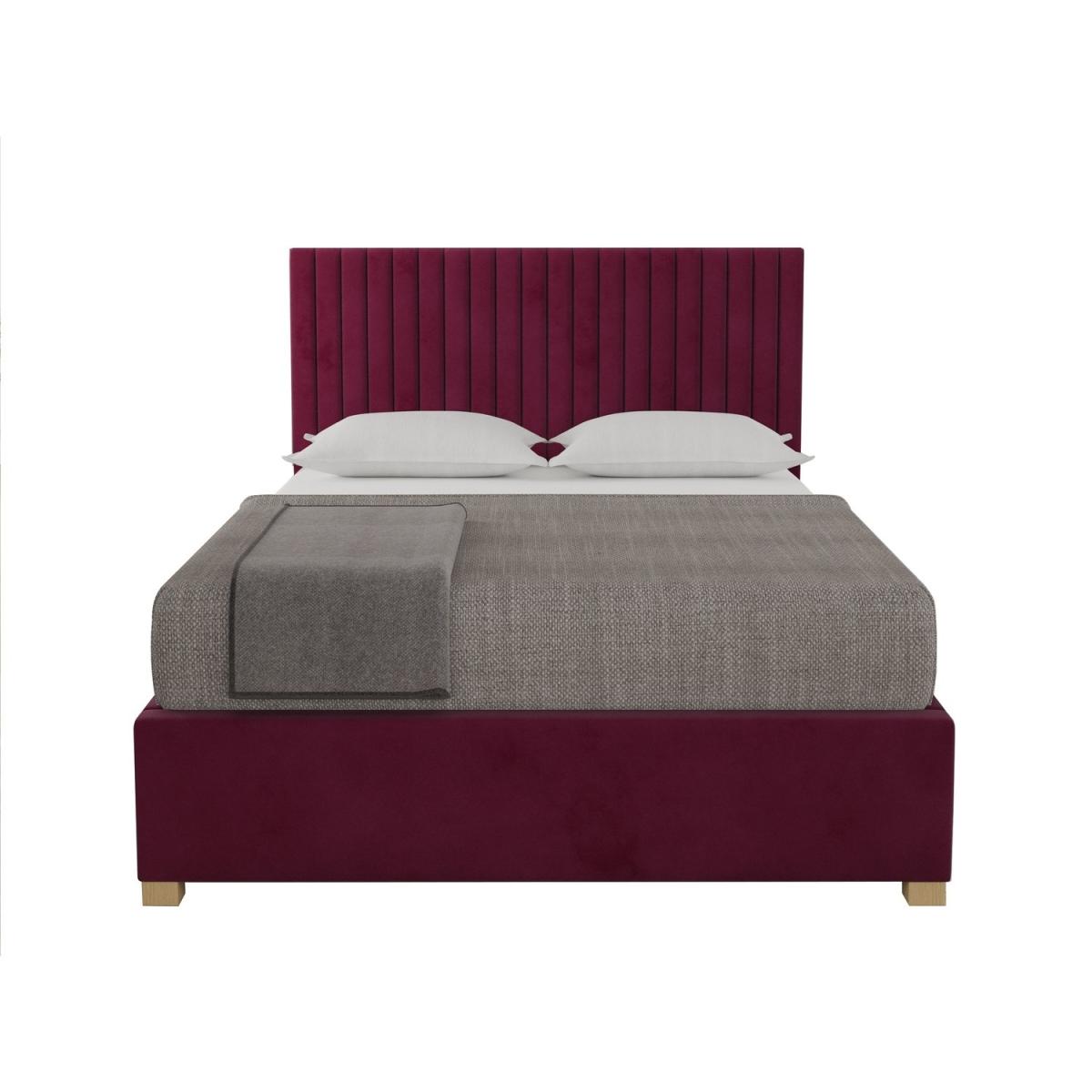 Aspire Piccadilly Fabric Ottoman - Plush Velvet - Berry - 4ft6 Double – image 5