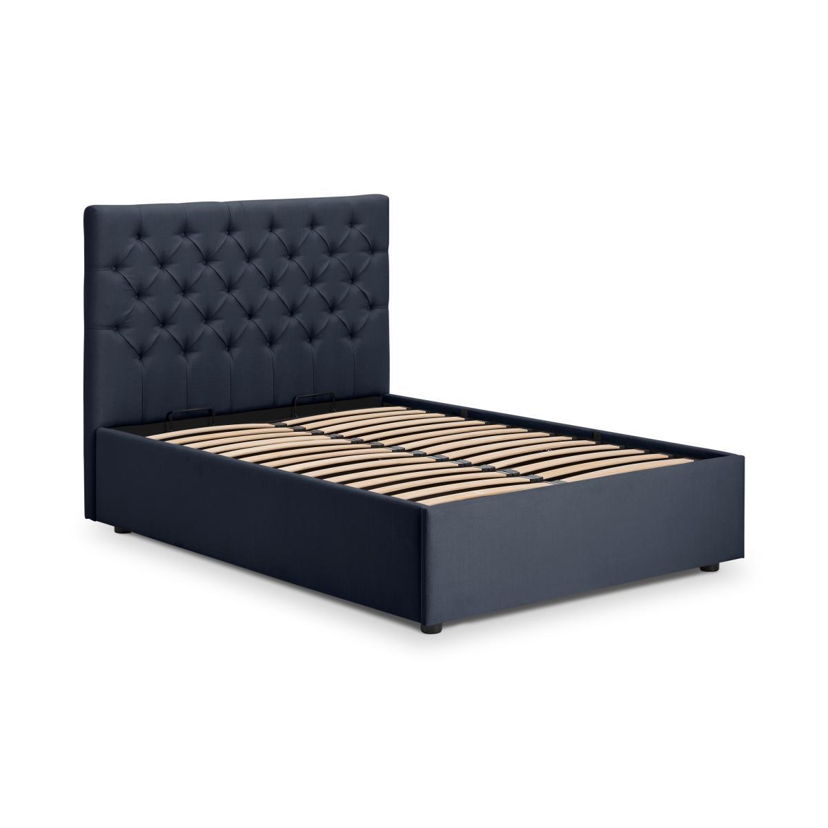 Skye Double Bed with Ottoman Storage, Dark Blue Weave – image 3