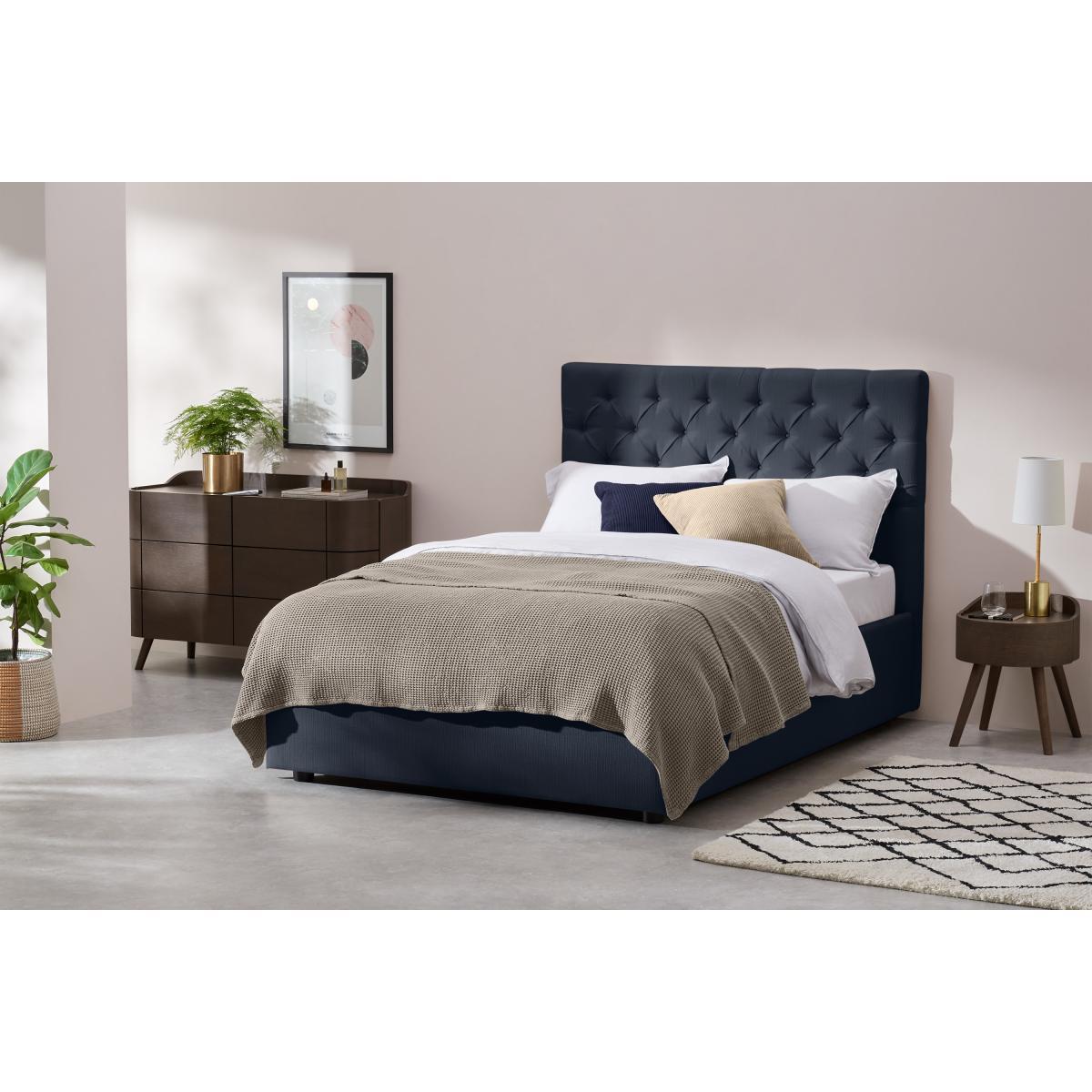 Skye Double Bed with Ottoman Storage, Dark Blue Weave – image 4
