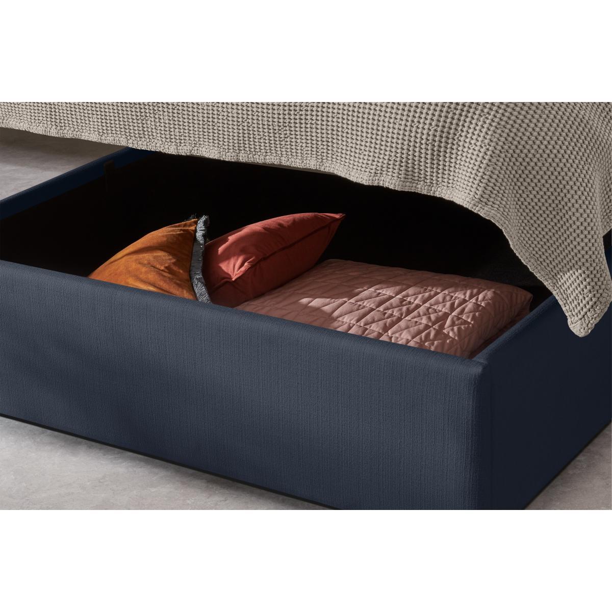 Skye Double Bed with Ottoman Storage, Dark Blue Weave – image 5