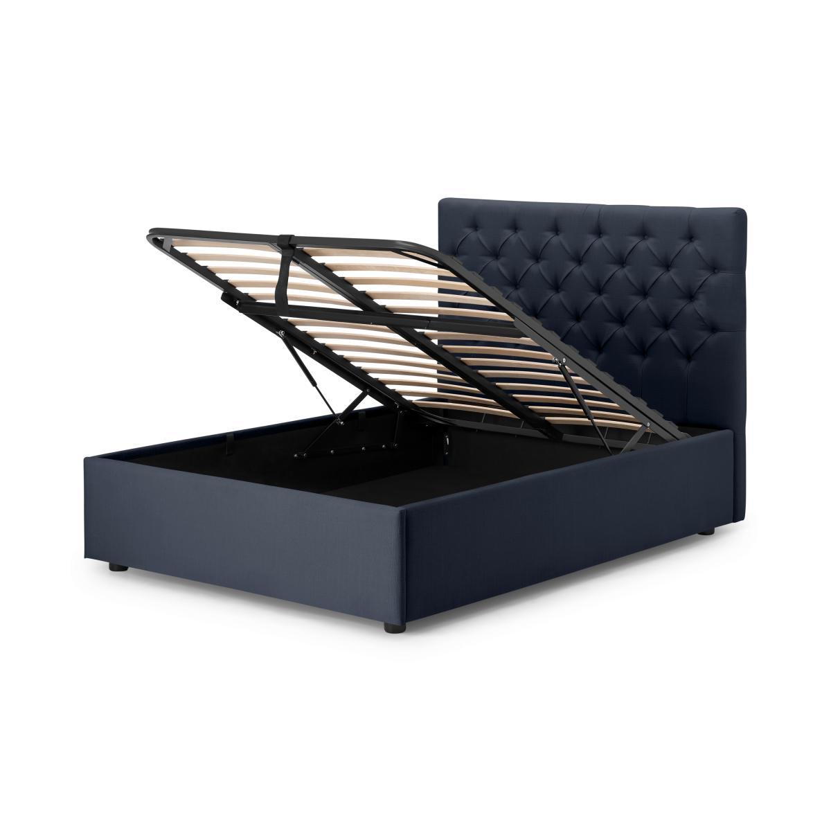 Skye Double Bed with Ottoman Storage, Dark Blue Weave – image 6