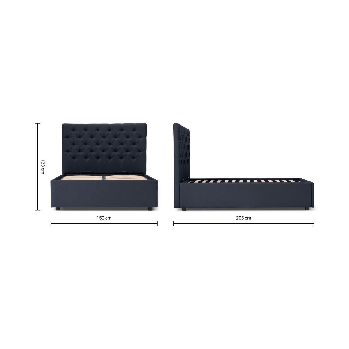 Skye Double Bed with Ottoman Storage, Dark Blue Weave – image 9