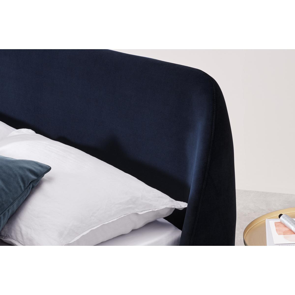 Trudy Double Ottoman Storage Bed, Royal Blue Velvet & Brass – image 7