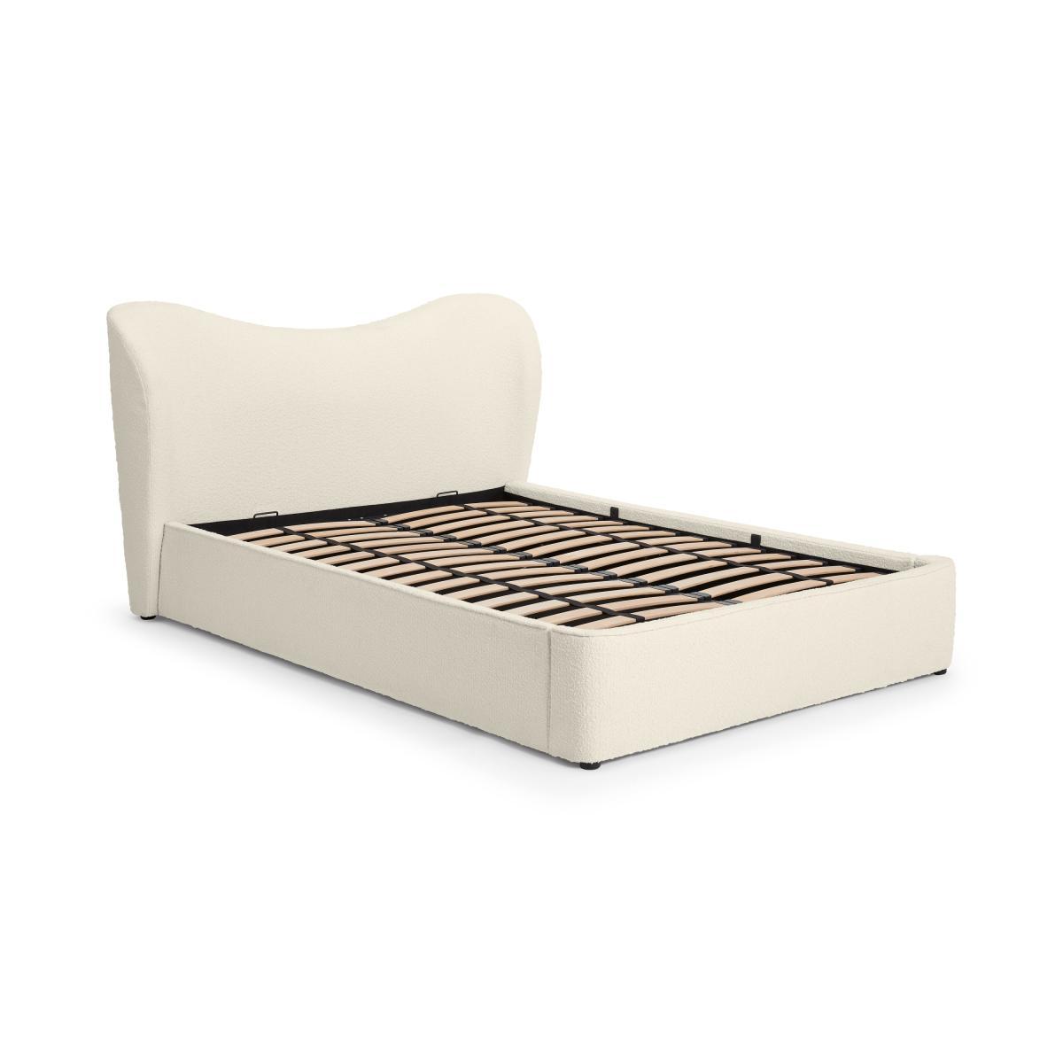 Kooper Double Bed with Ottoman Storage, Whitewash Boucle – image 3