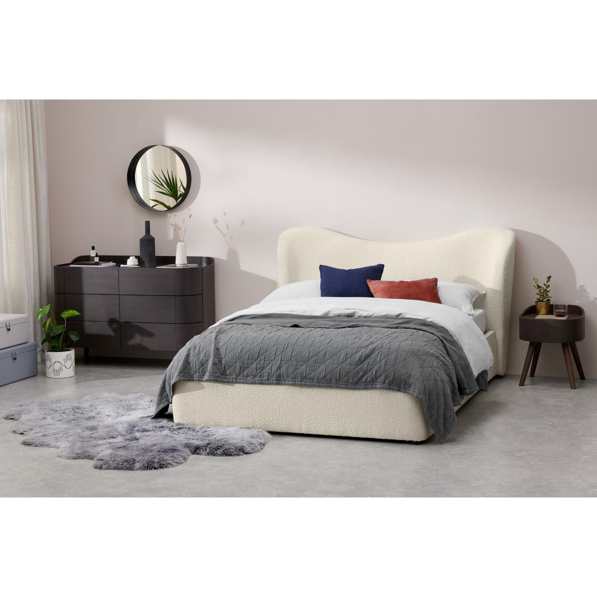 Kooper Double Bed with Ottoman Storage, Whitewash Boucle – image 4