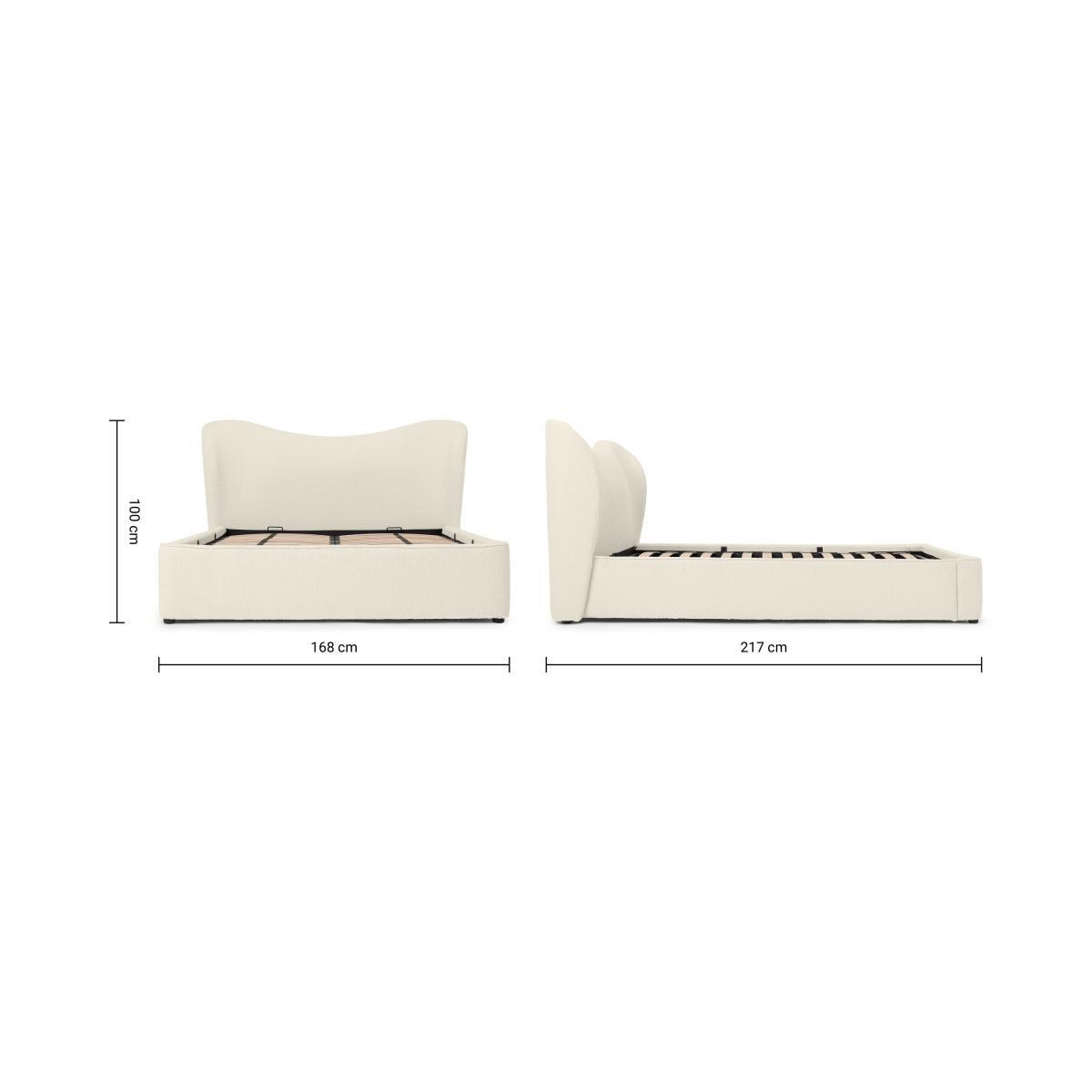 Kooper Double Bed with Ottoman Storage, Whitewash Boucle – image 8
