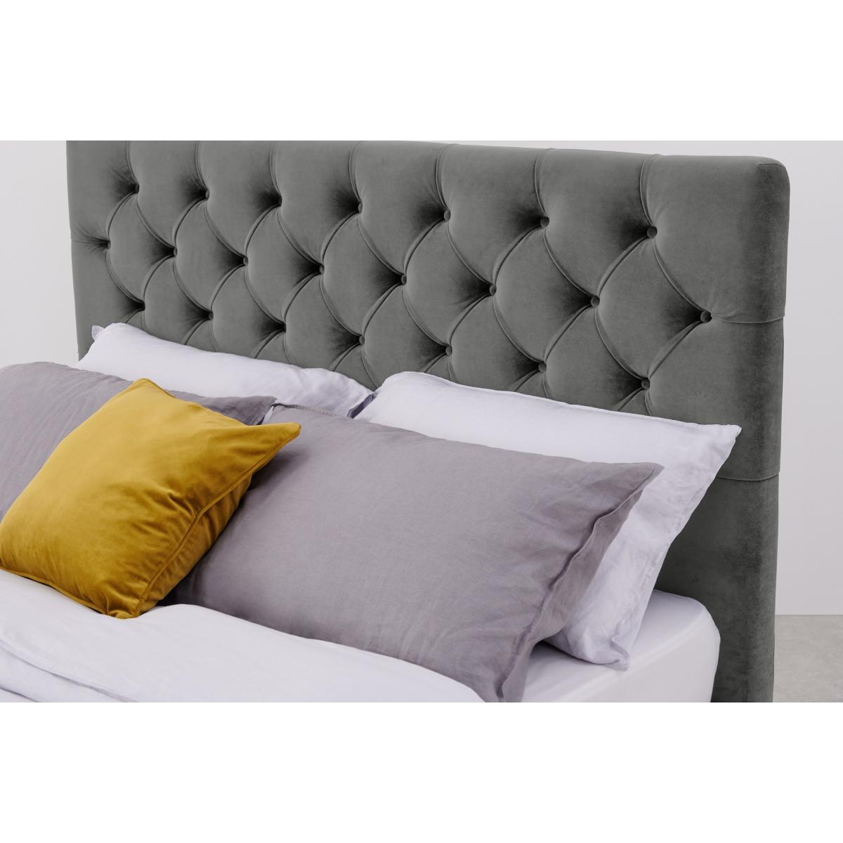 Skye Double bed with Drawer Storage, Light Grey Velvet – image 5