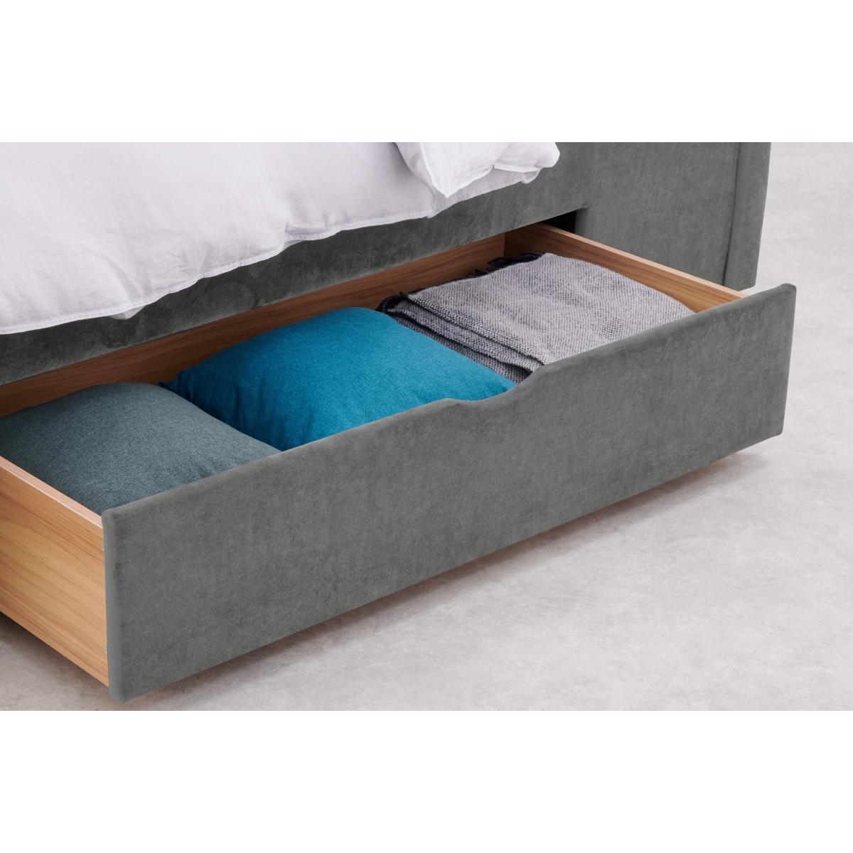 Skye Double bed with Drawer Storage, Light Grey Velvet – image 7