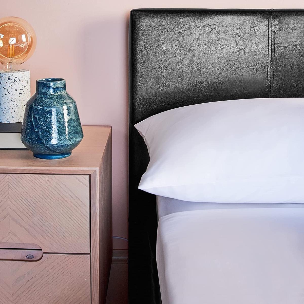 Ottoman Bed Black Leather Storage Bed - Black / Double / No – image 5