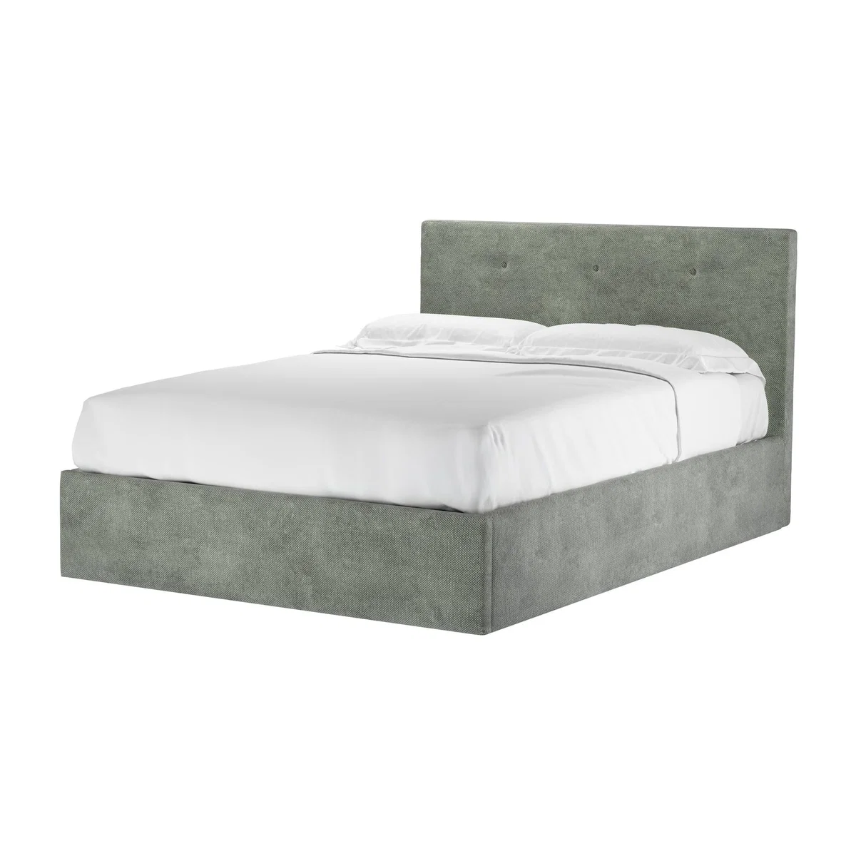 Avery 100cm Double Ottoman Bed in Moonstone Speckled Chenille