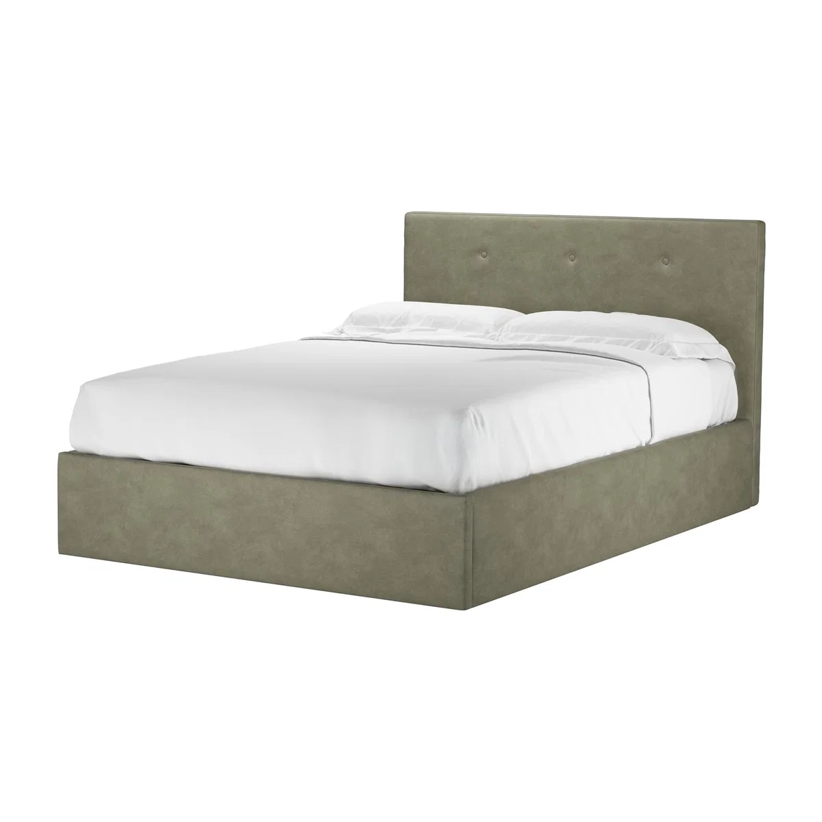 Avery 100cm Double Ottoman Bed in Matcha Powdered Leather