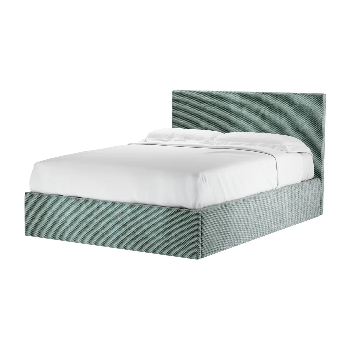 Avery 100cm Double Ottoman Bed in Peppermint Bubble Velvet