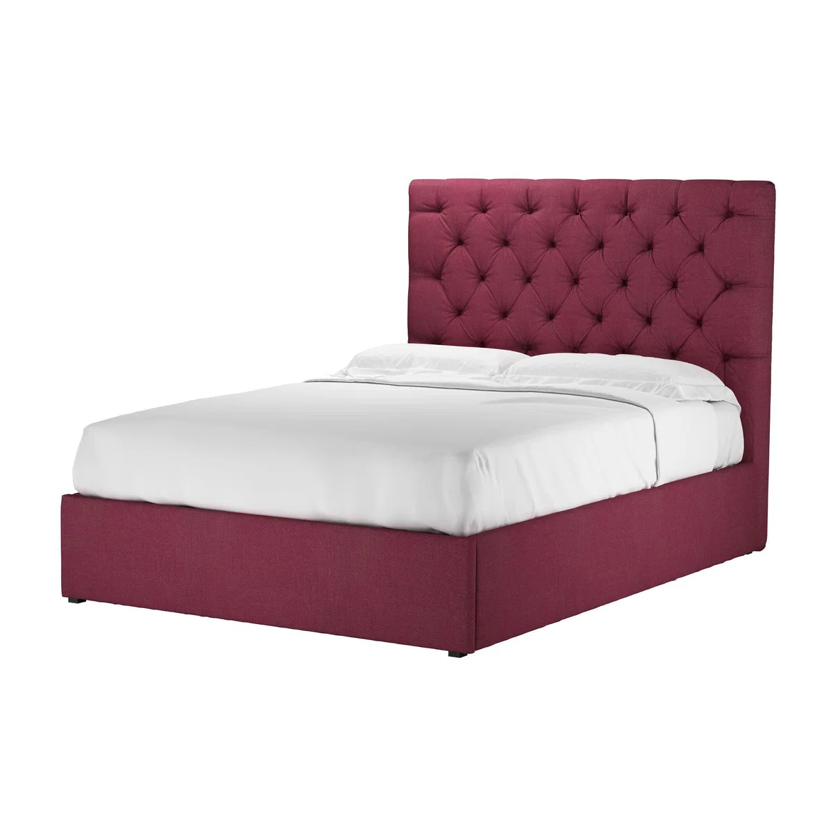 Rosalie 130cm Double Ottoman Bed in Boysenberry Brushed Linen Cotton - sofa.com – image 1