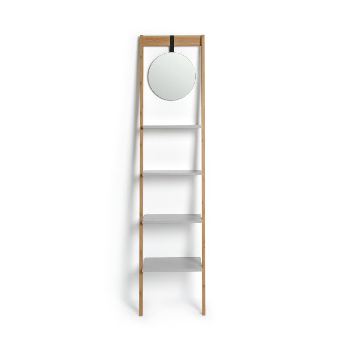 Habitat Bamboo Ladder with Mirror Shelving Unit - Two Tone – image 3