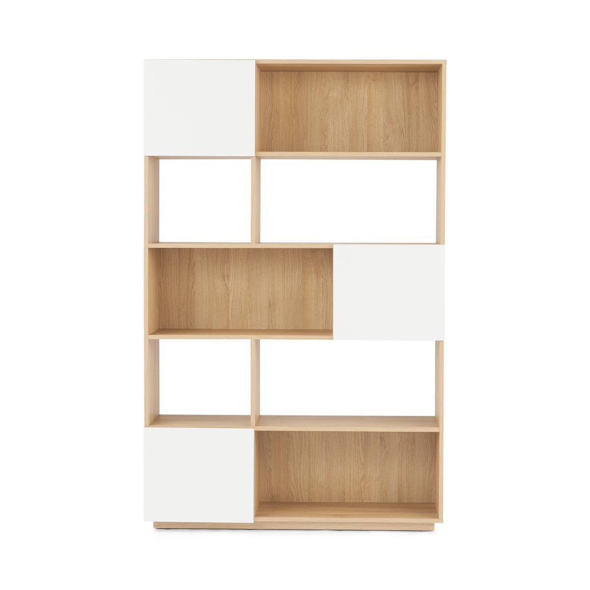 Hopkins Wide Bookcase, Oak Effect & White – image 2