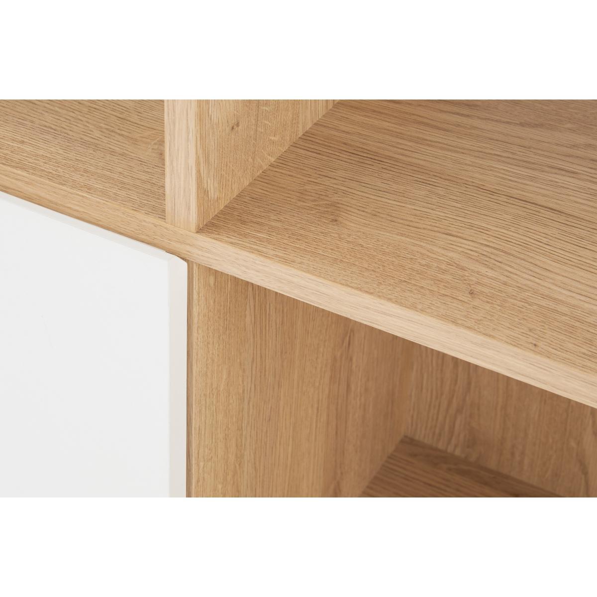 Hopkins Wide Bookcase, Oak Effect & White – image 7