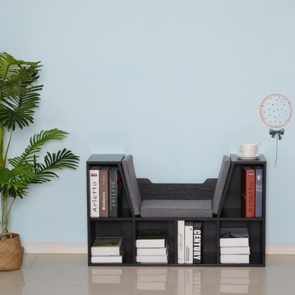 Bookcase Storage Seat Unit Kids - White – image 2