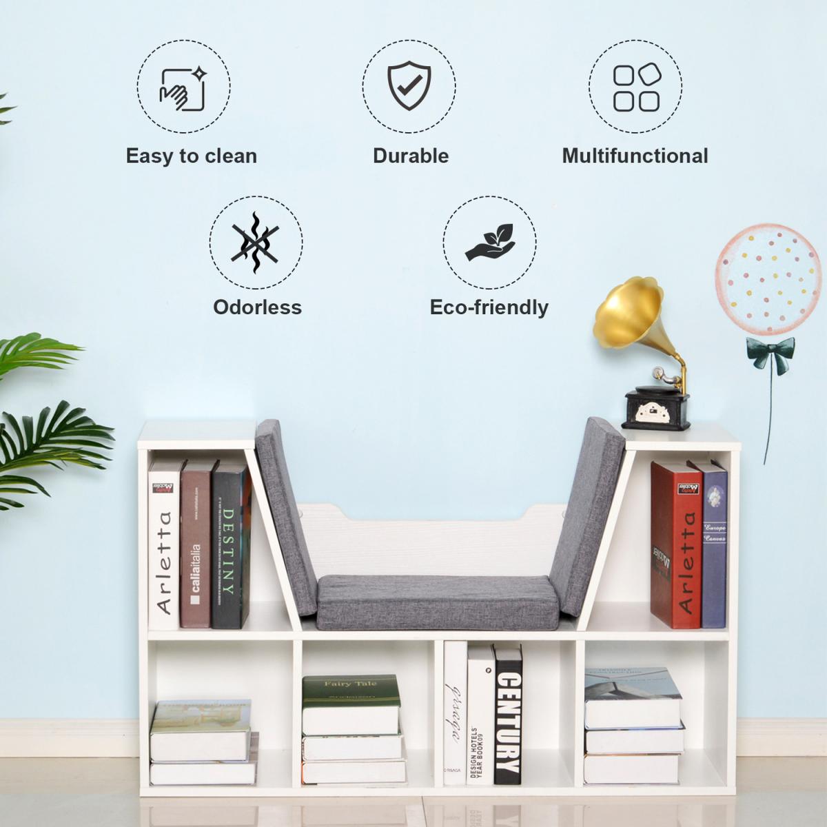 Bookcase Storage Seat Unit Kids - White – image 5
