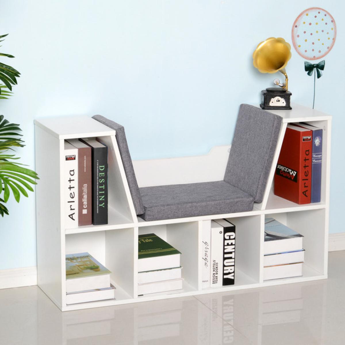 Bookcase Storage Seat Unit Kids - White – image 1