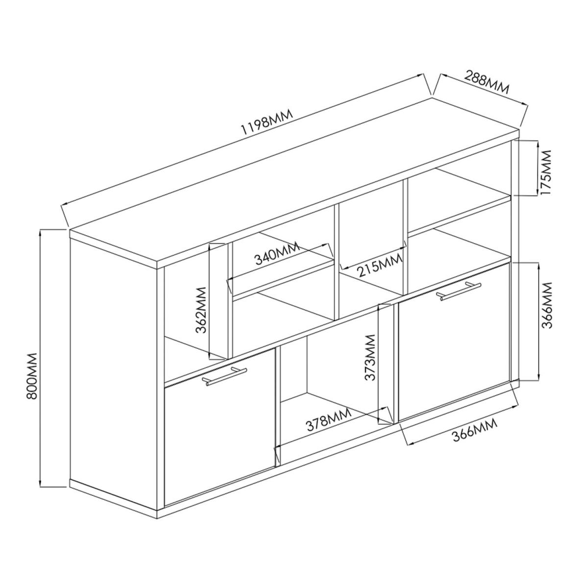 Apollo Low Shelf Unit - Oak – image 2