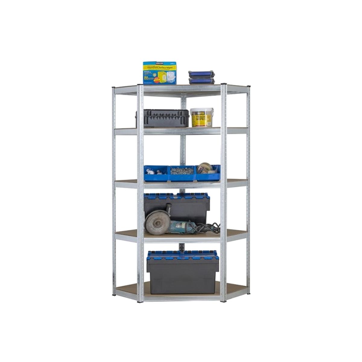 Heavy Duty Galvanised Corner Steel Shelving Unit 1500mm H - Galvanised