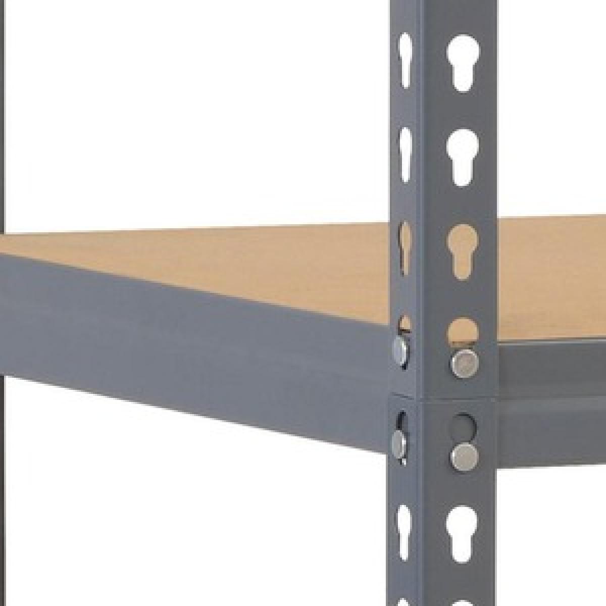 Super Value Grey Steel Corner Shelving Unit With 2 Storage Racks - Grey – image 3