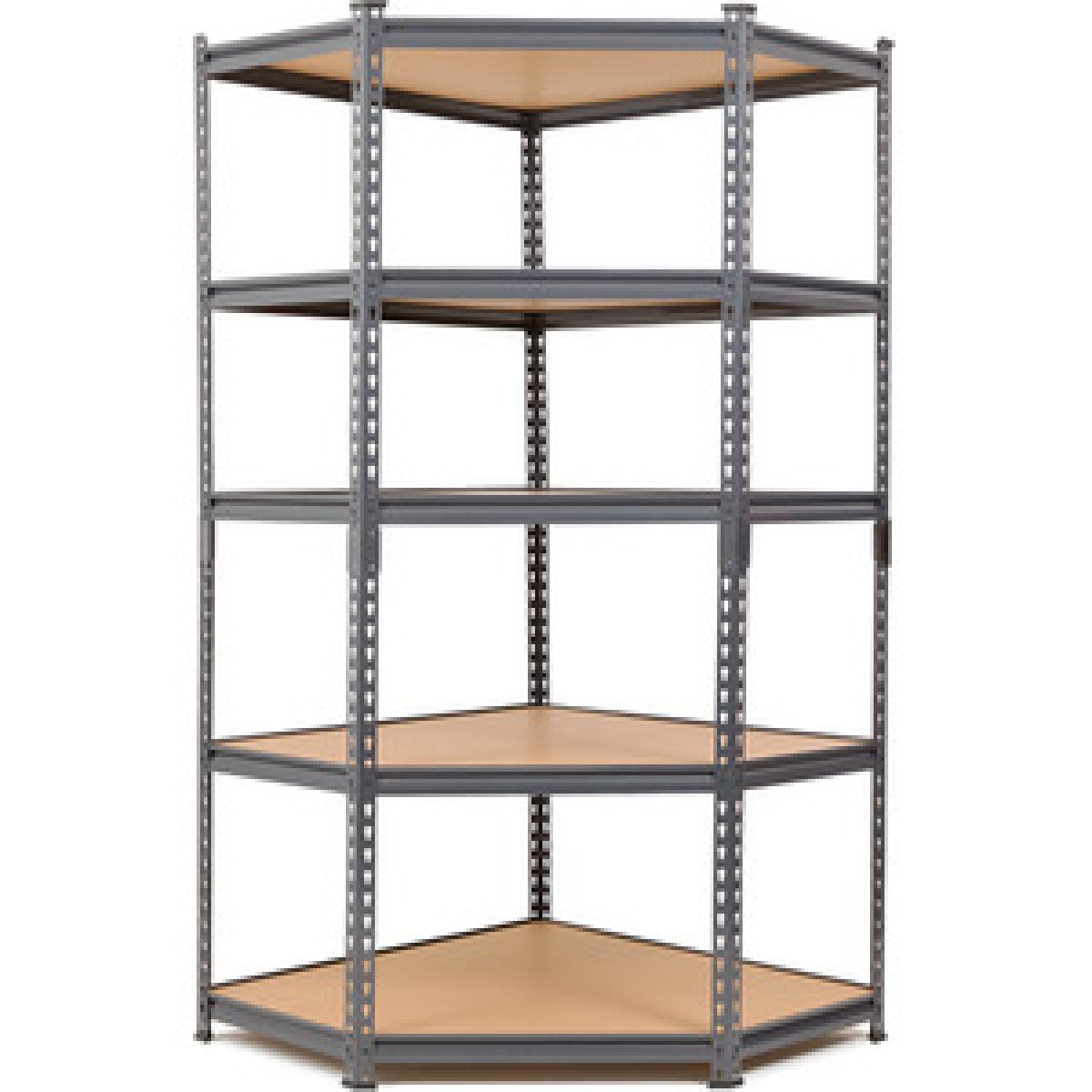 Super Value Grey Steel Corner Shelving Unit With 2 Storage Racks - Grey – image 4