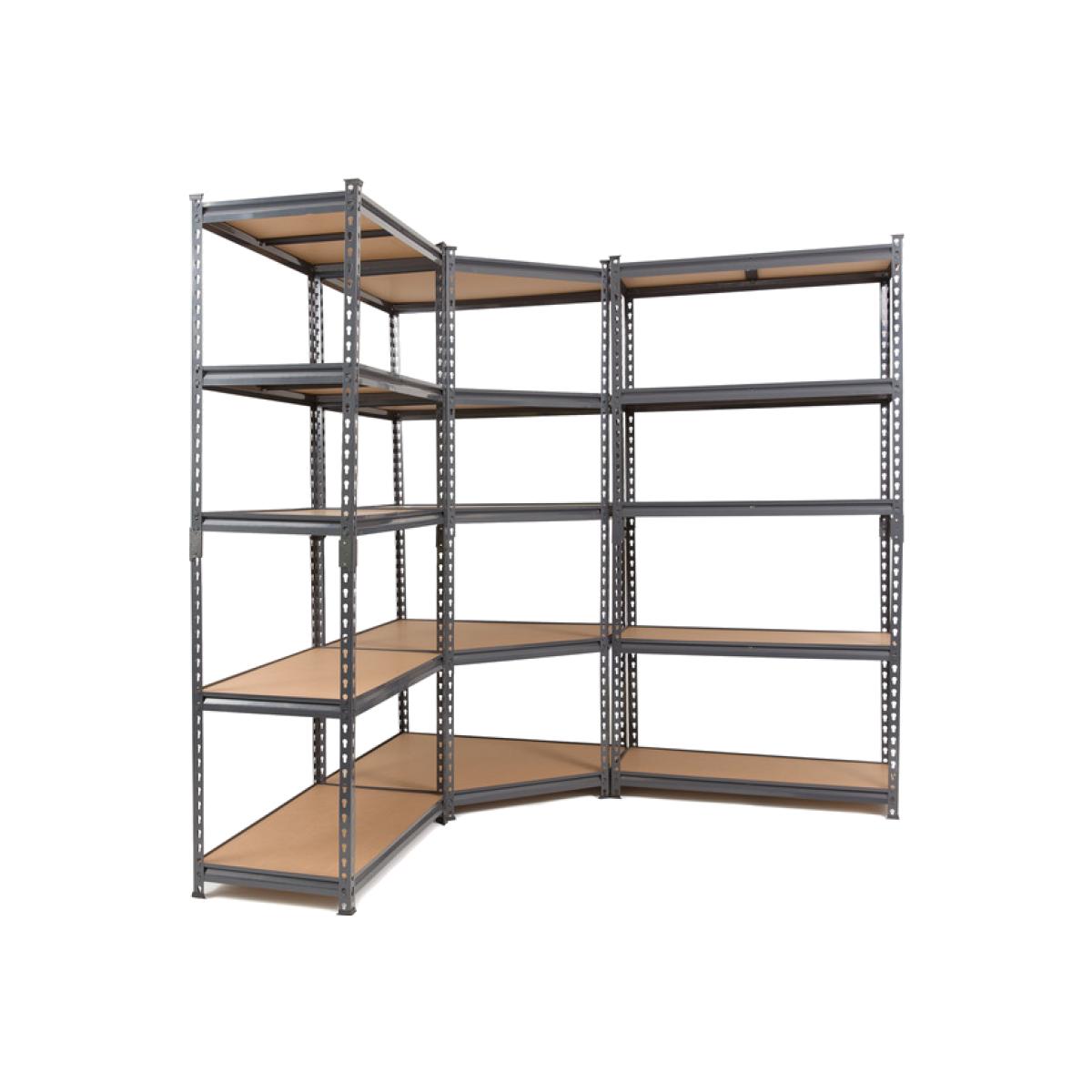 Super Value Grey Steel Corner Shelving Unit With 2 Storage Racks - Grey – image 1