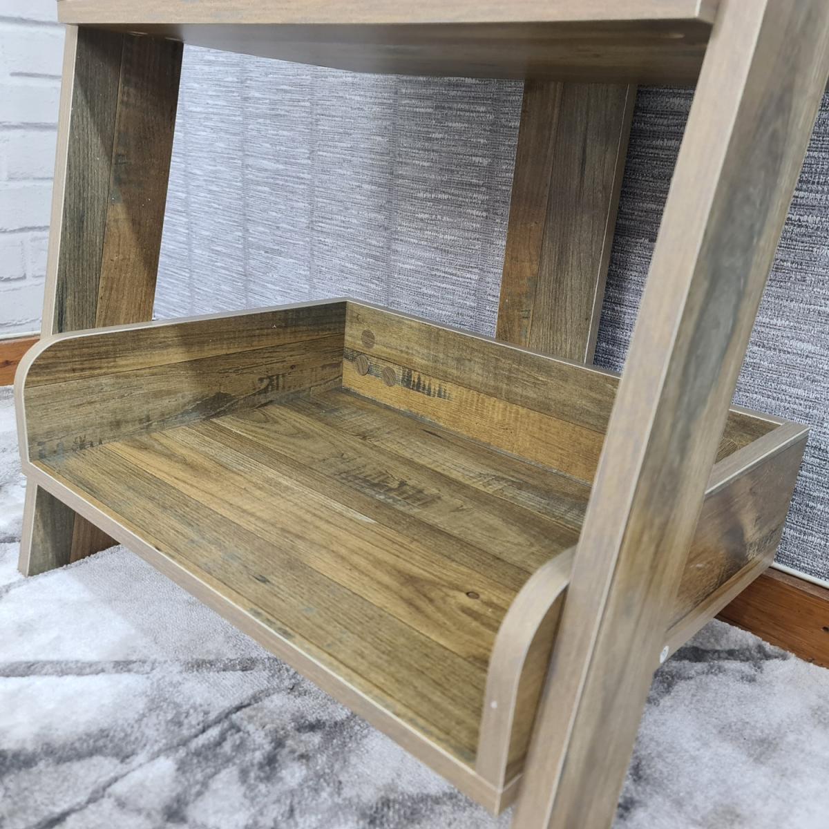 Ladder Storage Bookshelf Leaning Shelves 5-Tier Standing Shelf Bookcase - Rustic Effect – image 6
