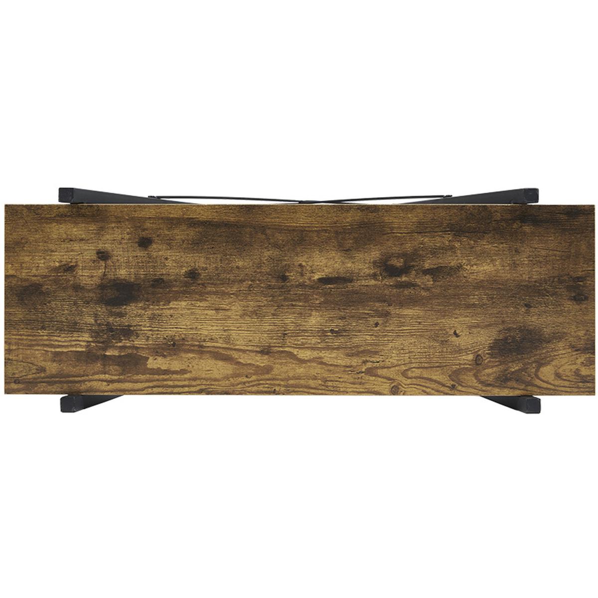 5-Tier X-Shaped Industrial Bookcase - Brown – image 4