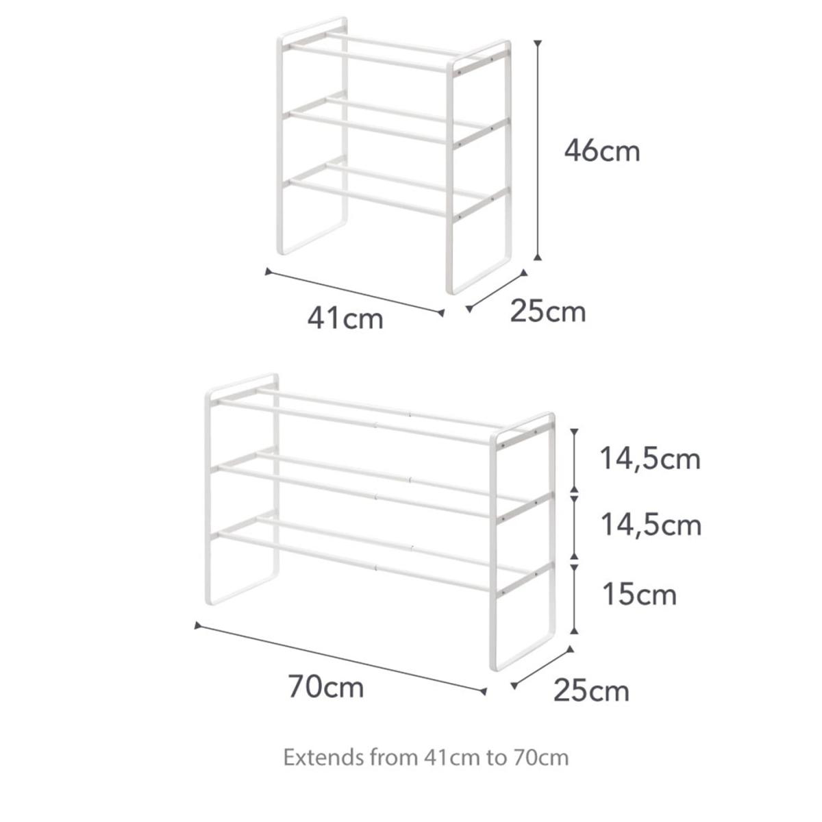 Frame Three Tier Extendable Shoe Rack – image 6