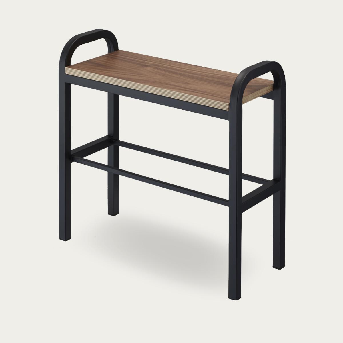 Black Shoe Rack With Wooden Board