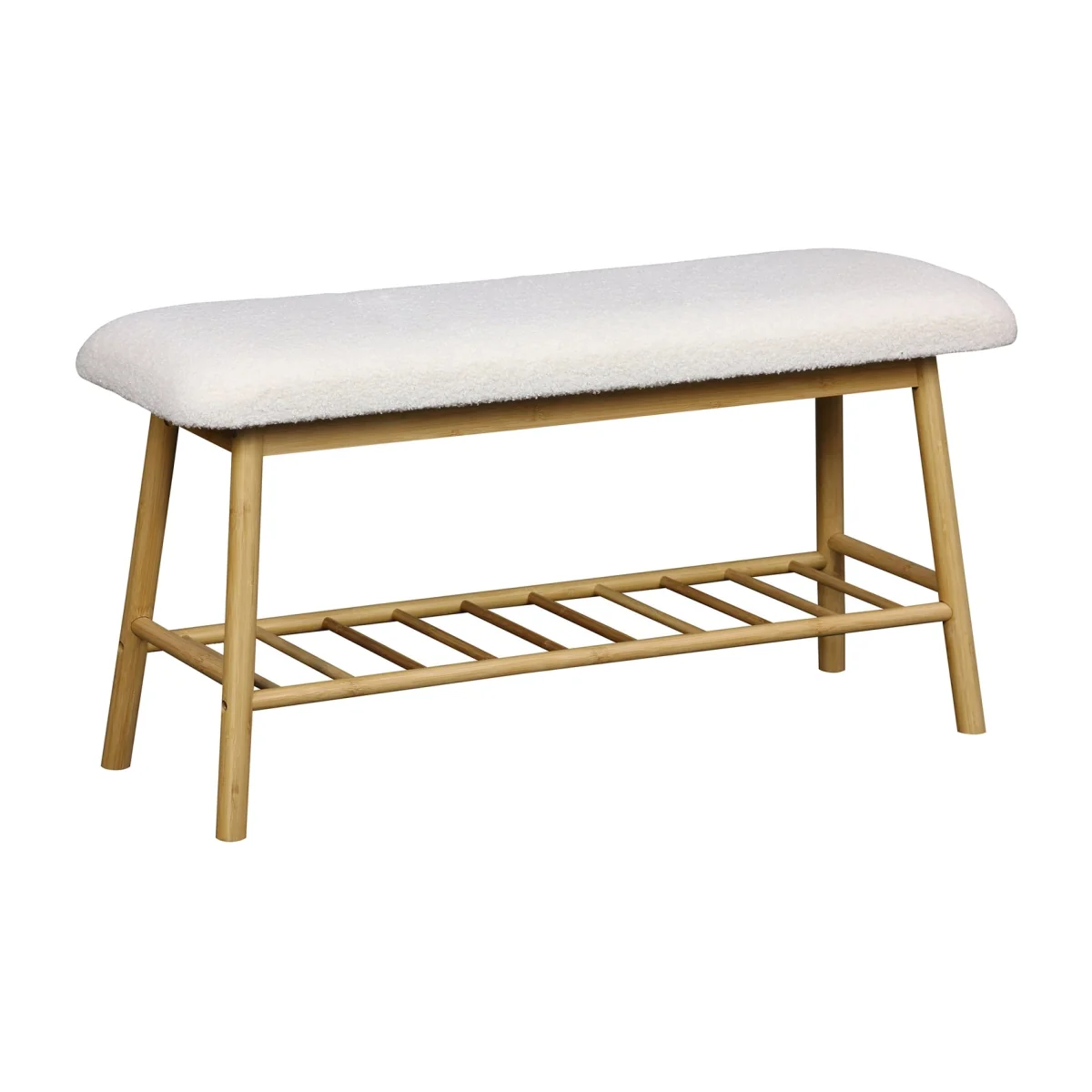Isla Boucle Shoe Bench - White