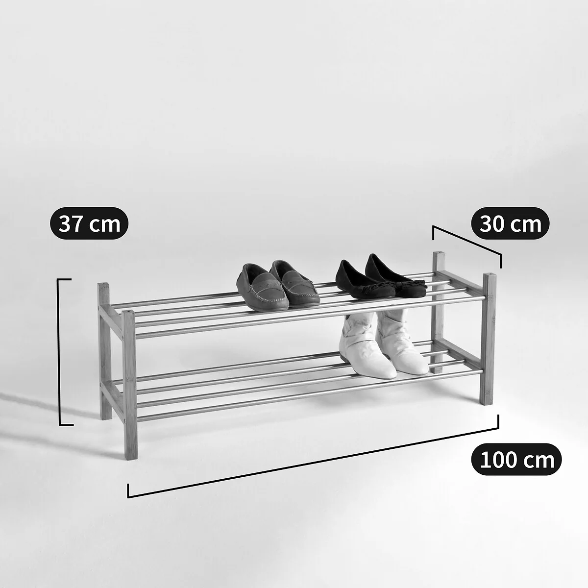 Bamboo 2-Tier Shoe Rack – image 2