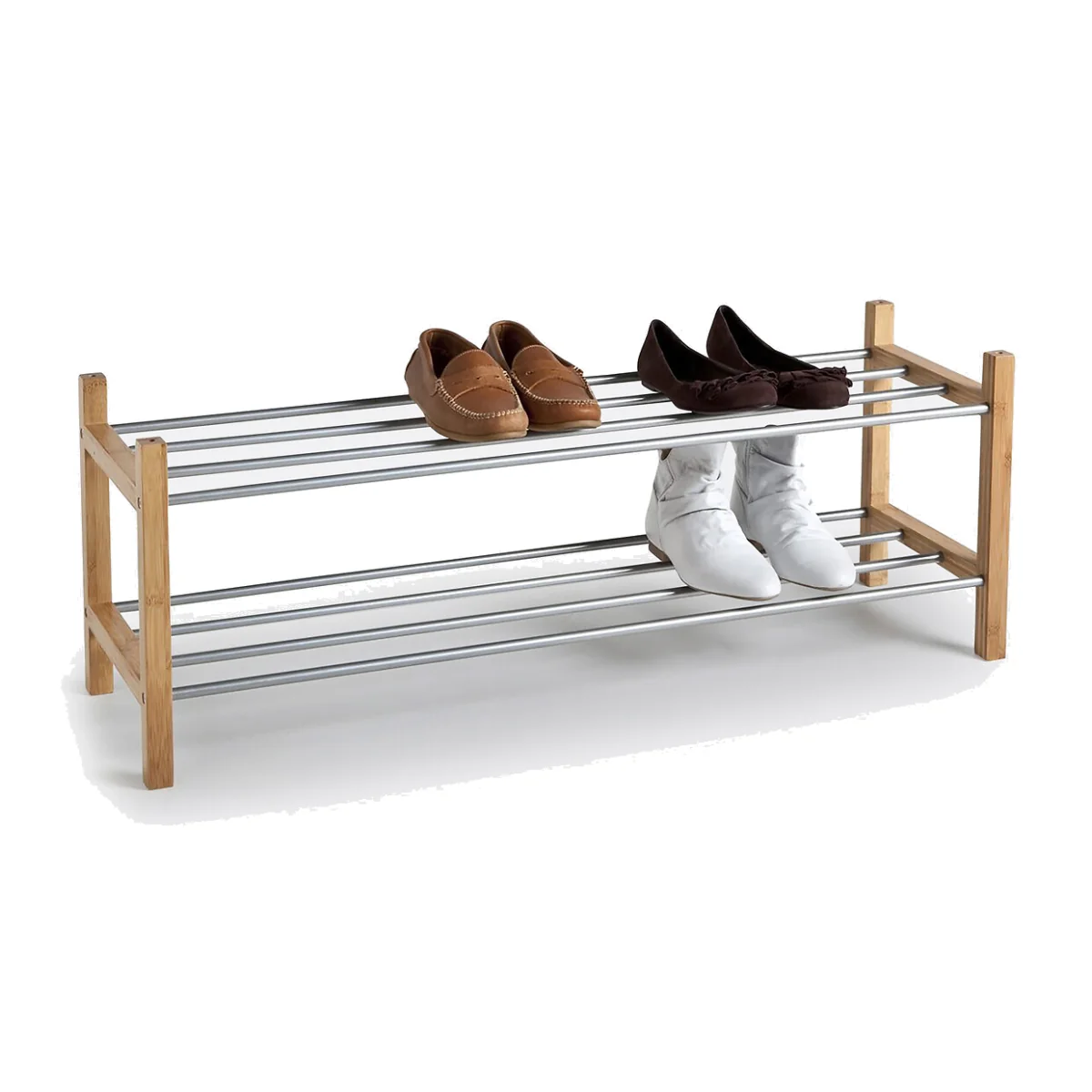 Bamboo 2-Tier Shoe Rack – image 1