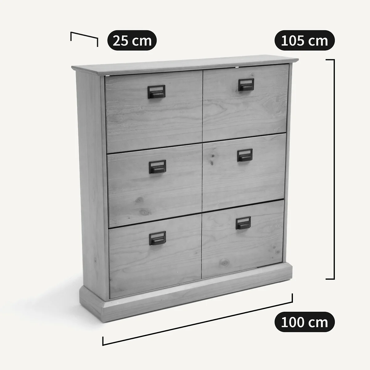Lindley 3-Drawer Shoe Cabinet – image 7