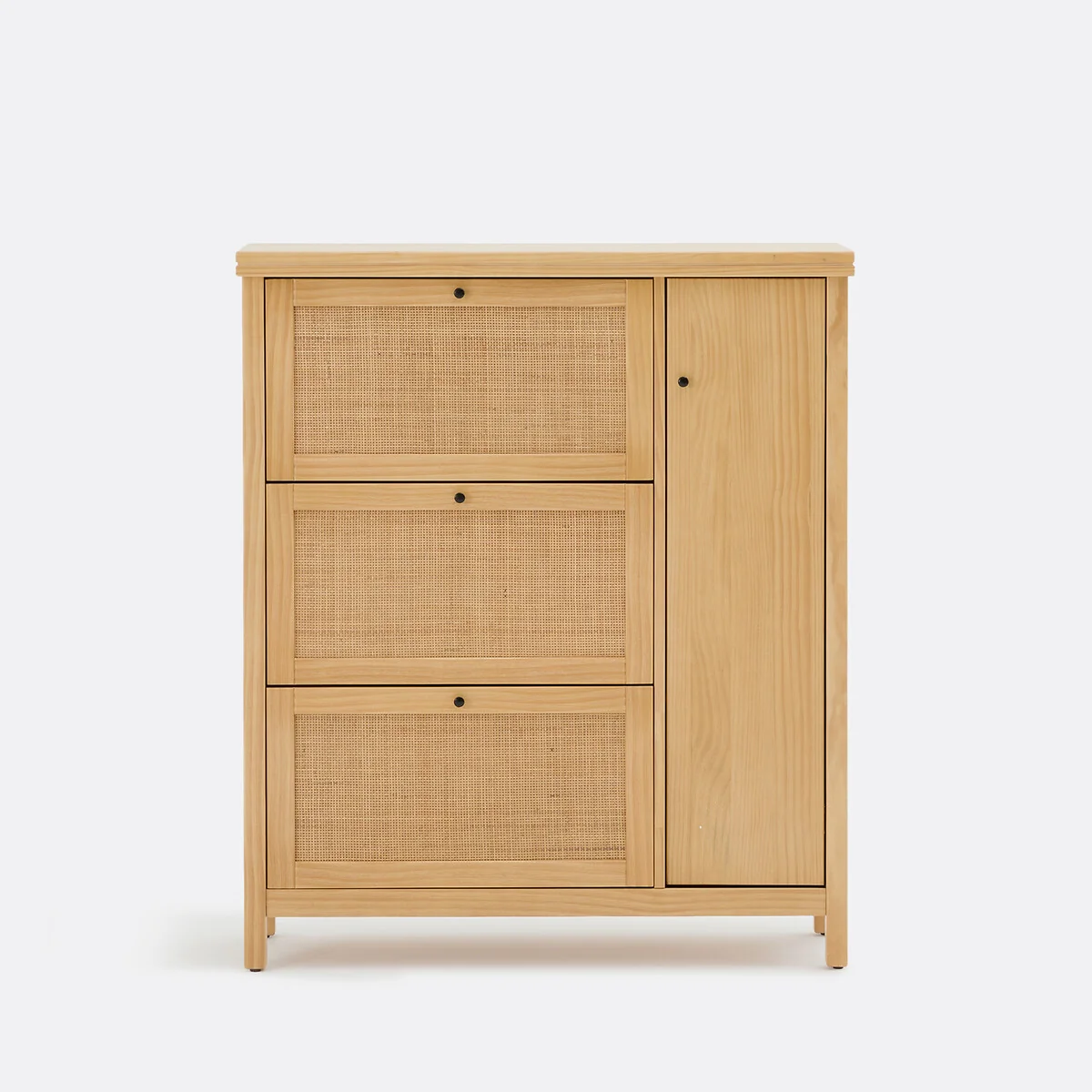 Gabin Solid Pine/Rattan Caning Shoe Cabinet – image 3