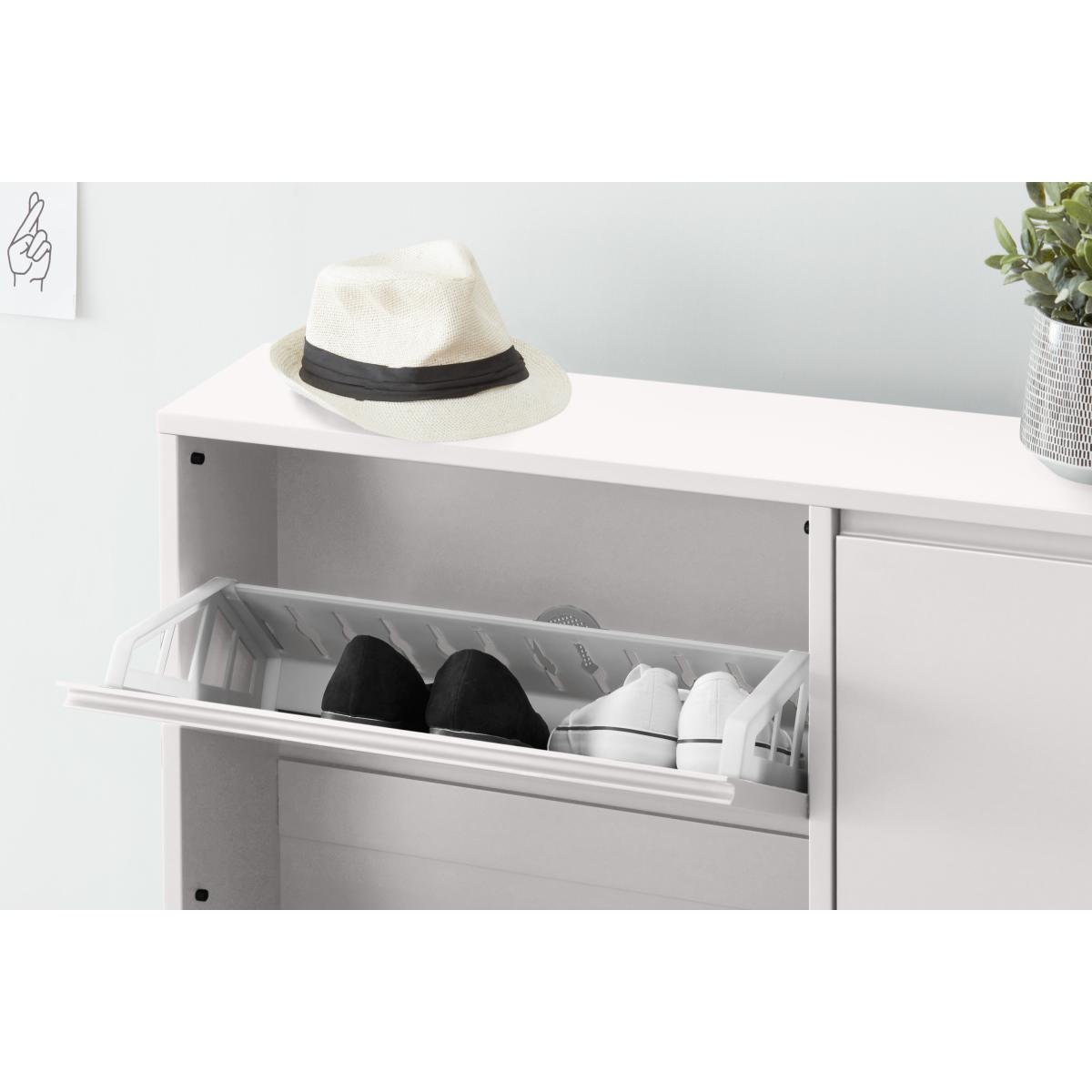 Elona Shoe Storage, Ivory White & Brass – image 5