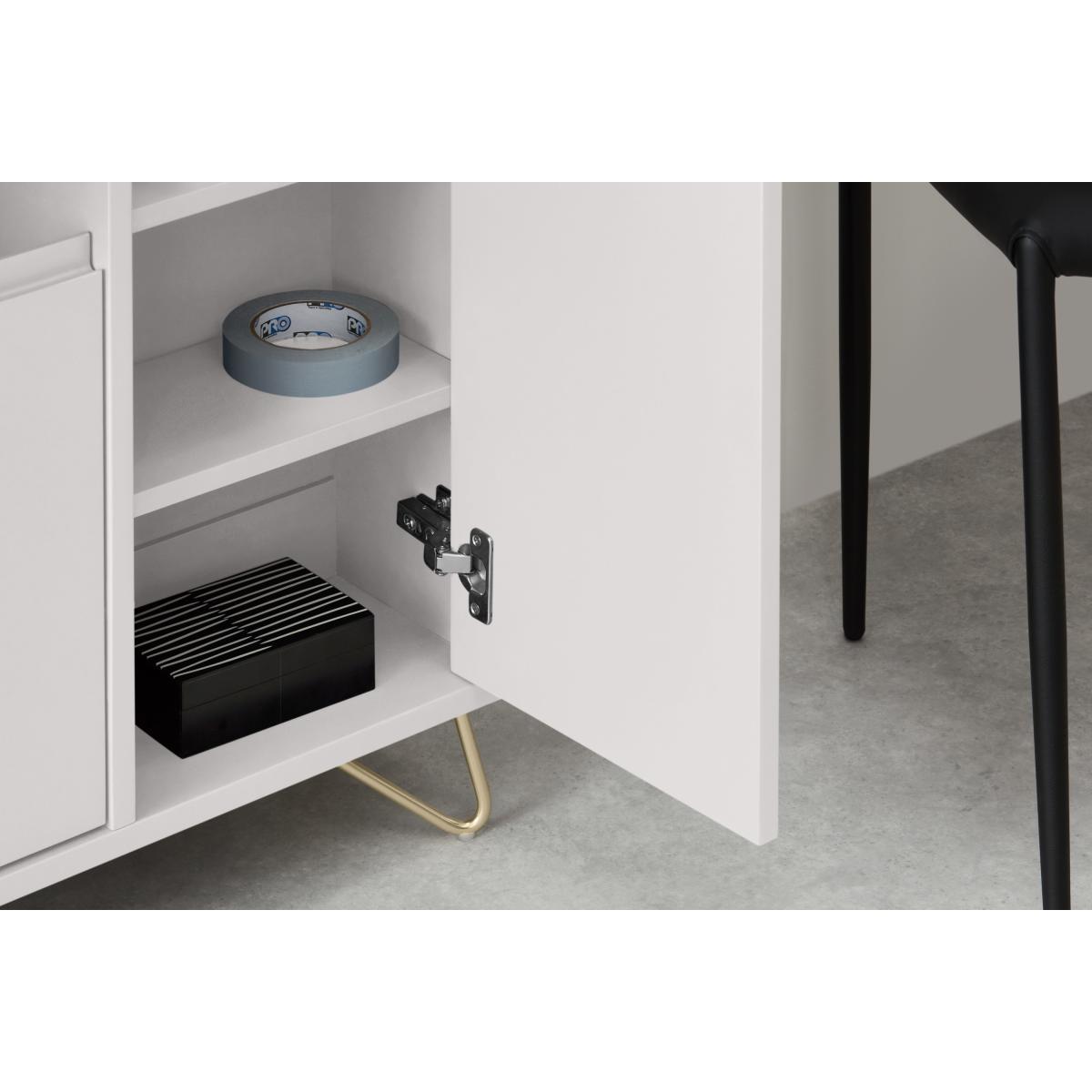 Elona Shoe Storage, Ivory White & Brass – image 7