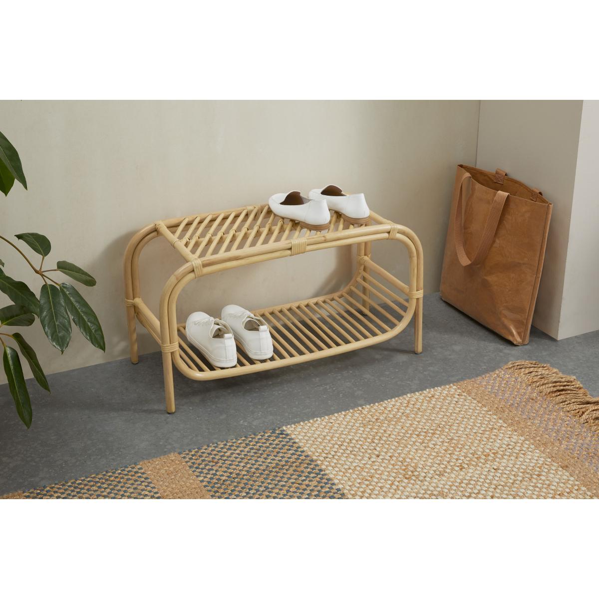 Bianca Rattan Shoe Storage Rack, Natural – image 4