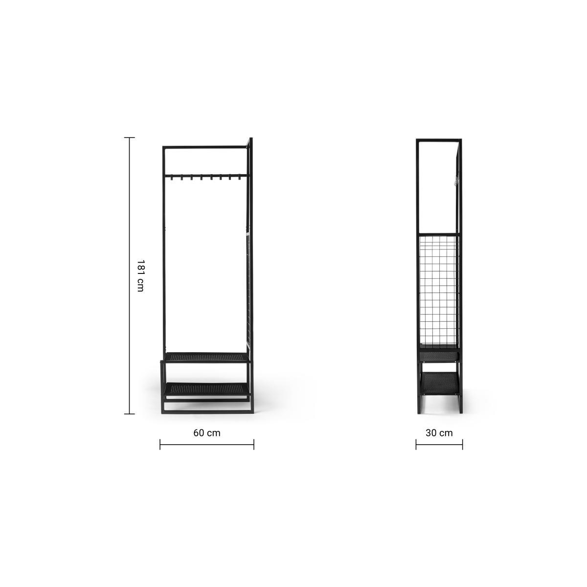 Hugin Coat Rack & Shoe Storage, Black – image 9