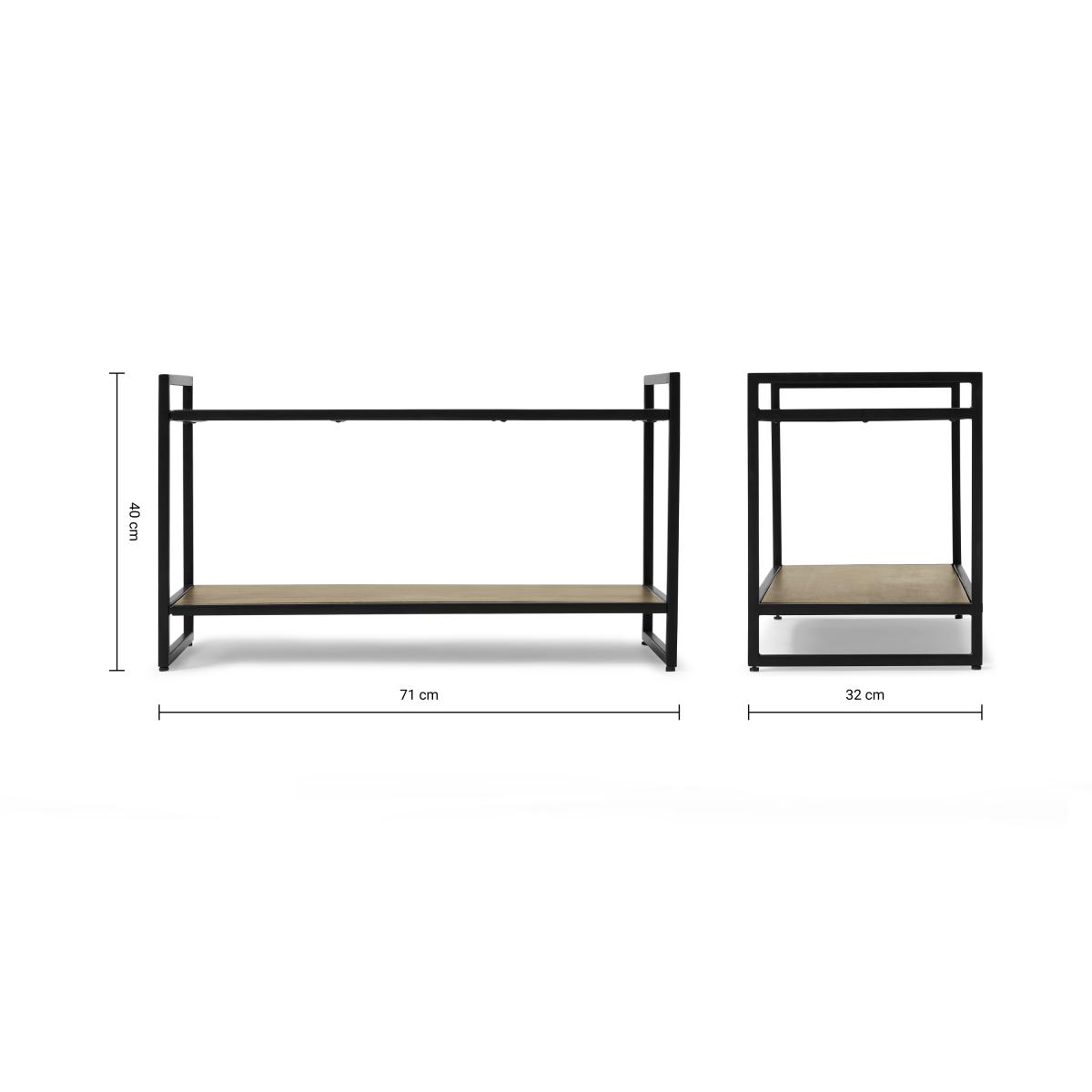 Maxine Shoe Rack, Mango Wood & Black – image 12