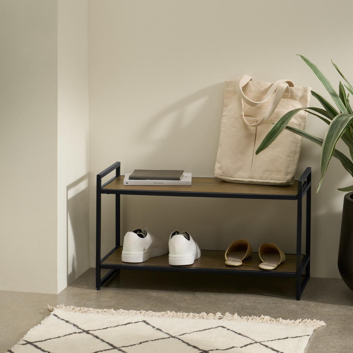 Maxine Shoe Rack, Mango Wood & Black – image 8