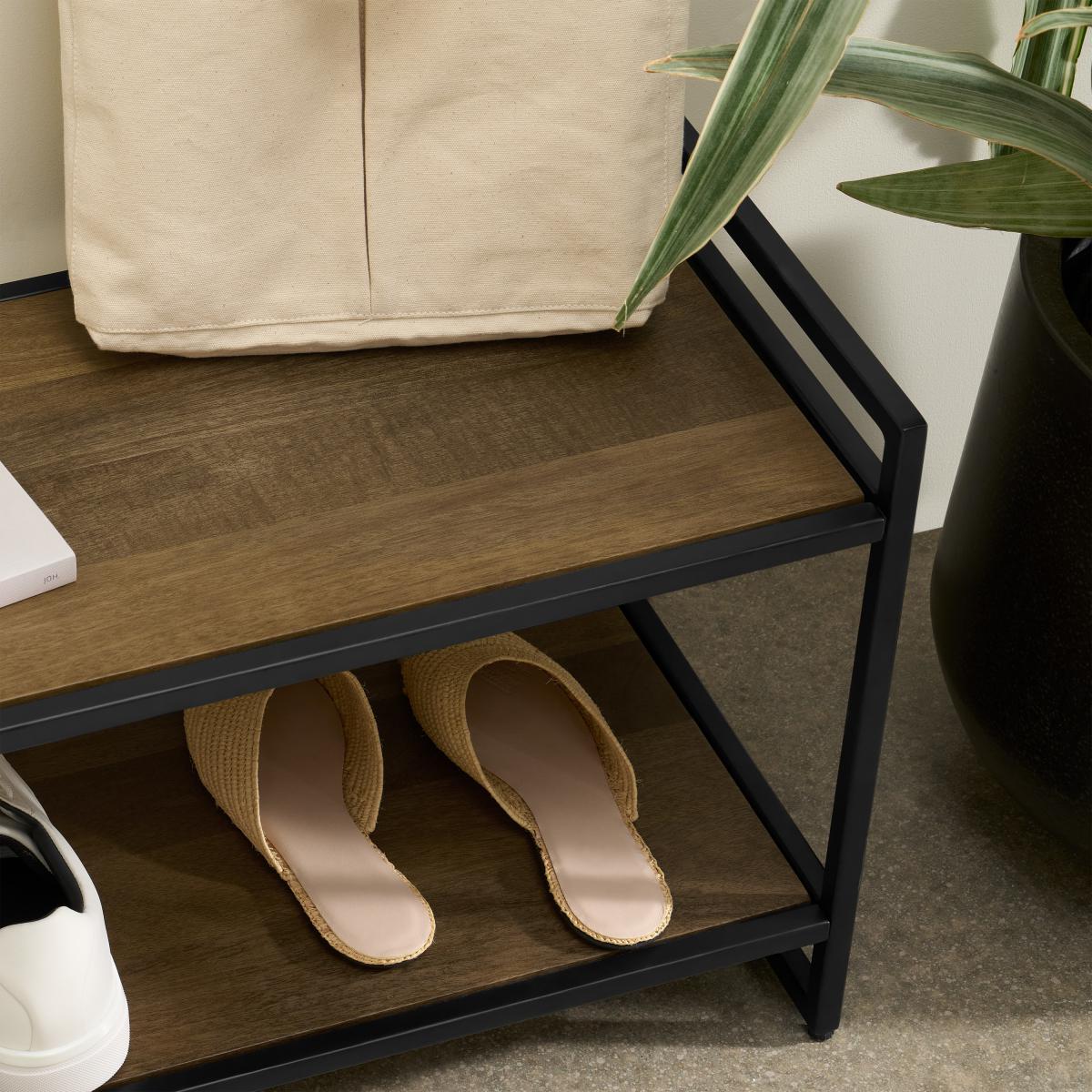 Maxine Shoe Rack, Mango Wood & Black – image 9