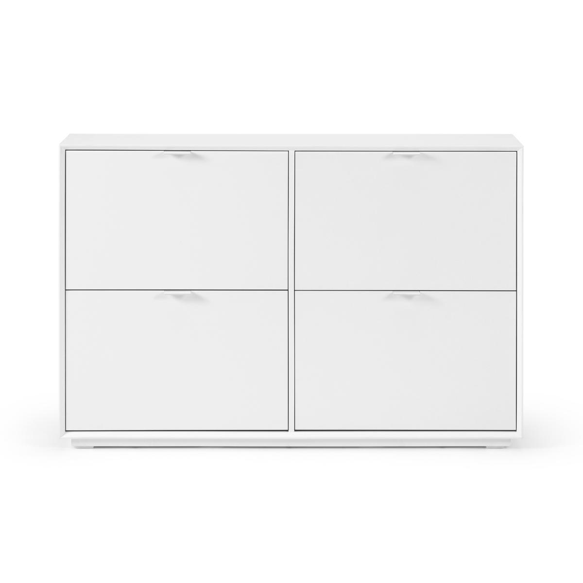 Marcell Wide Double Shoe Storage Cabinet, White – image 2