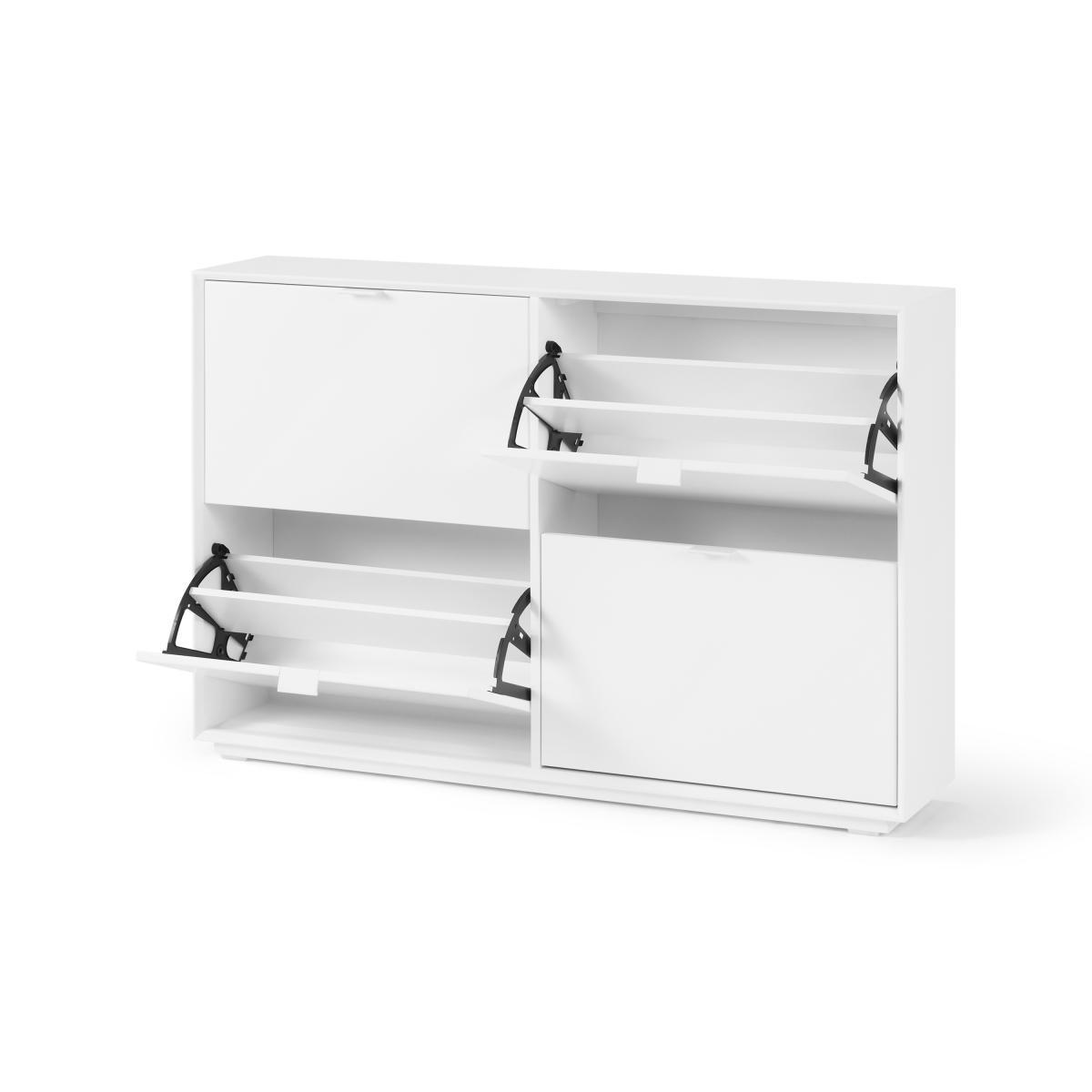 Marcell Wide Double Shoe Storage Cabinet, White – image 6