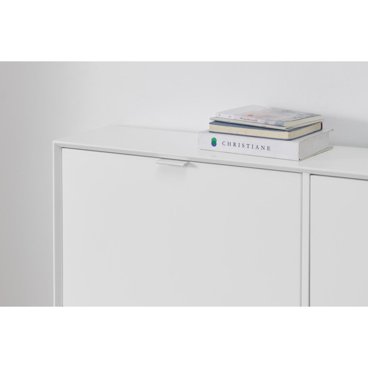 Marcell Wide Double Shoe Storage Cabinet, White – image 7